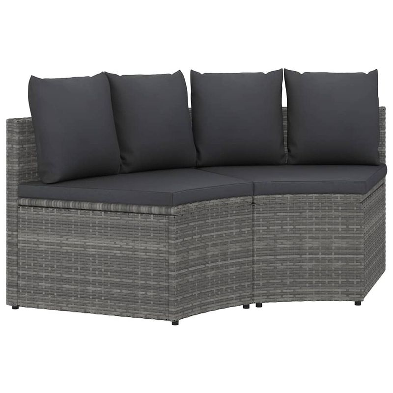 Foto van Vidaxl 2-delige loungeset met kussens poly rattan grijs