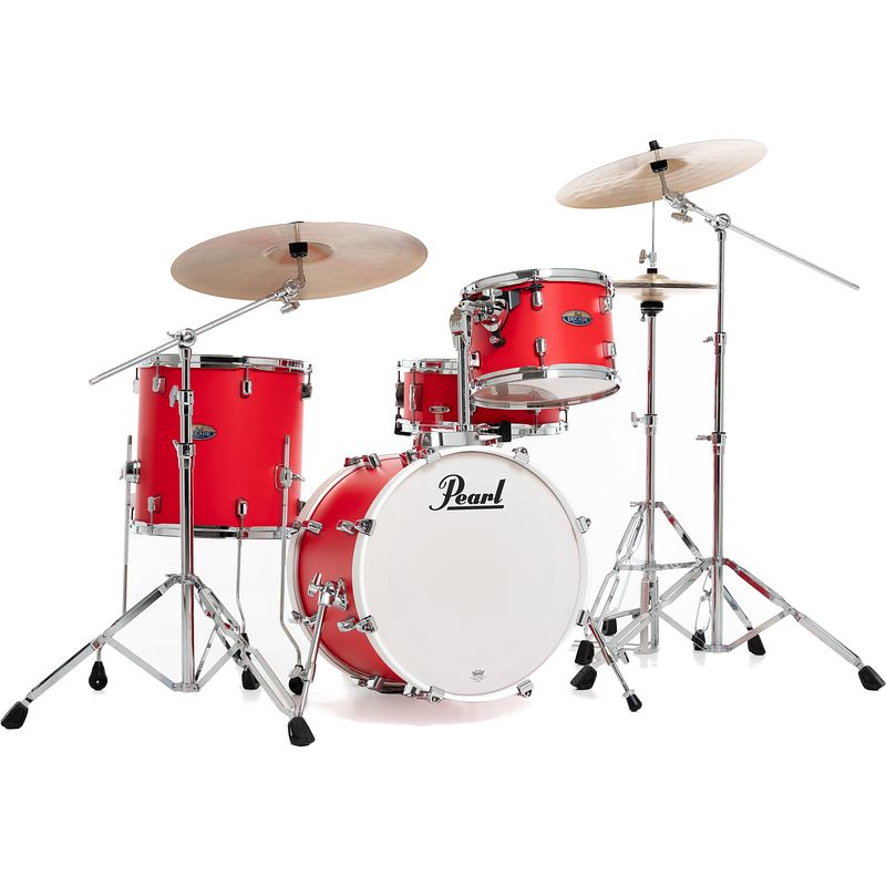 Foto van Pearl dmp984/c899 decade maple matte racing red 4-delig drumstel