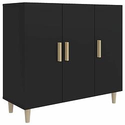 Foto van Vidaxl dressoir 90x34x80 cm bewerkt hout zwart