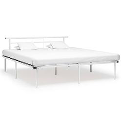 Foto van Vidaxl bedframe metaal wit 180x200 cm