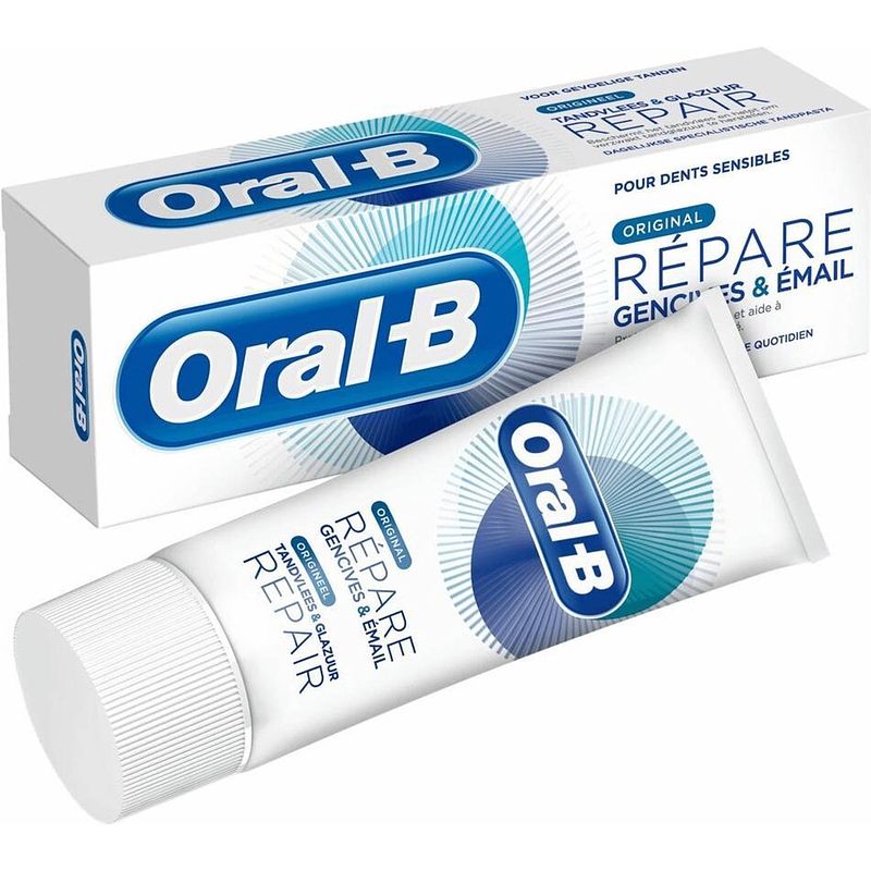 Foto van Oral-b tandvlees & glazuur repair origineel - voordeelverpakking 12x75 ml - tandpasta