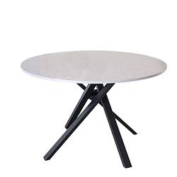 Foto van Eettafel rond ronsi grijs 120cm ronde eettafel