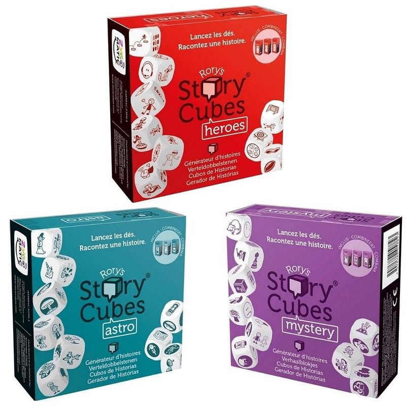 Foto van Spellenbundel - dobbelspel - 3 stuks - rory's story cubes astro, mystery & heroes