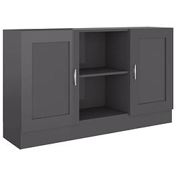 Foto van Vidaxl dressoir 120x30,5x70 cm spaanplaat hoogglans grijs