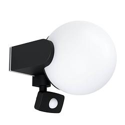 Foto van Eglo rubio wandlamp buiten - sensor - e27 - 17 cm - sensor - zwart/wit