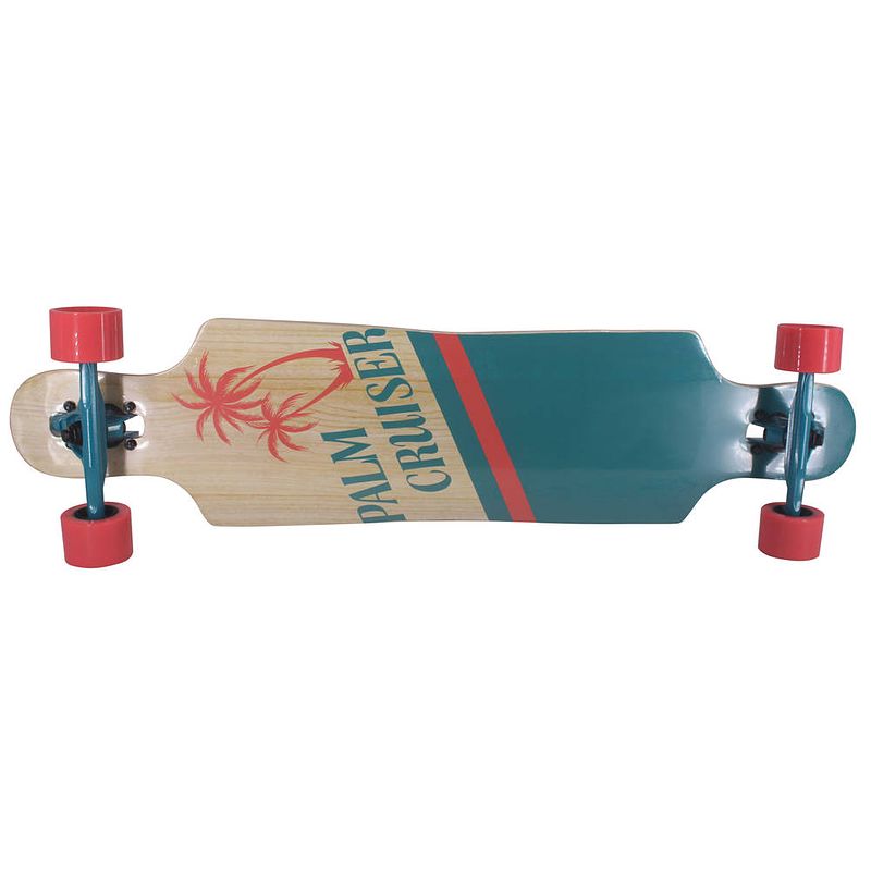 Foto van Longboard palm cruiser - blauw/rood