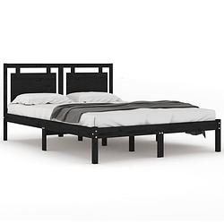 Foto van Vidaxl bedframe massief hout zwart 160x200 cm