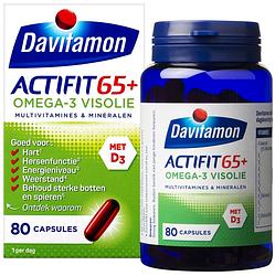 Foto van Davitamon actifit 65+ omega3 visolie capsules, 80 stuks bij jumbo