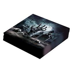 Foto van Halloween/horror begrafenis servetten - 12x - zwart - papier - 33 x 33 cm - feestservetten