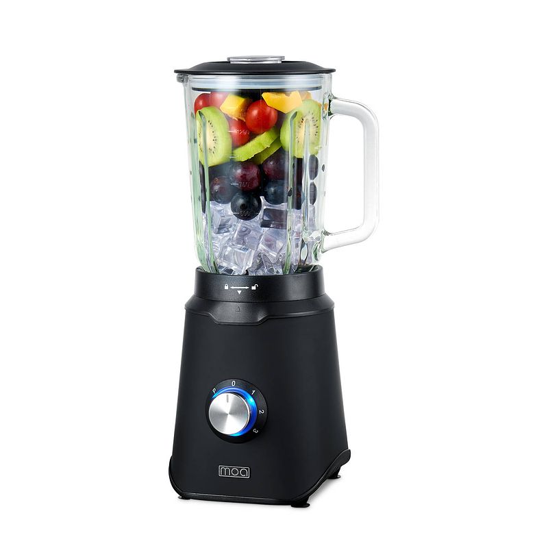 Foto van Moa tb61b - blender met glazen kan - 1,5 liter - 1000 watt - zwart