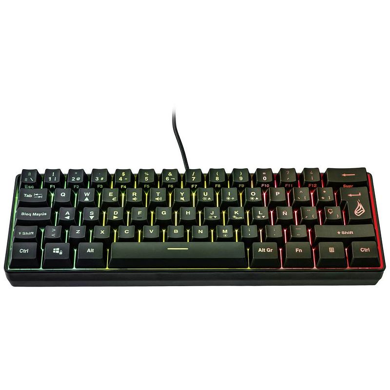 Foto van Surefire gaming kingpin x1 gaming-toetsenbord kabelgebonden, usb verlicht, multimediatoetsen qwerty, spaans zwart