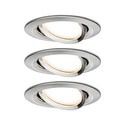 Foto van Paulmann 93483 nova inbouwlamp set van 3 stuks led led 6 w ijzer (geborsteld)