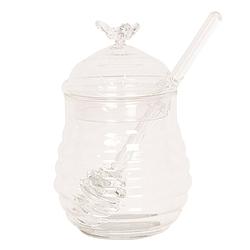 Foto van Clayre & eef honingpot met lepel ø 8*12 cm transparant glas