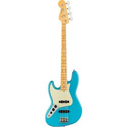 Foto van Fender american professional ii jazz bass lh miami blue mn linkshandige elektrische basgitaar met koffer