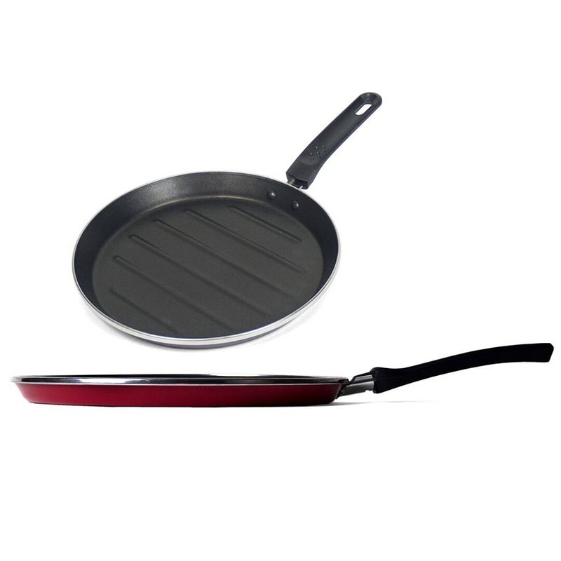 Foto van Aluminium grillpan met anti-aanbak laag 28 cm - grilpannen