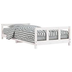 Foto van Vidaxl kinderbedframe 90x190 cm massief grenenhout wit