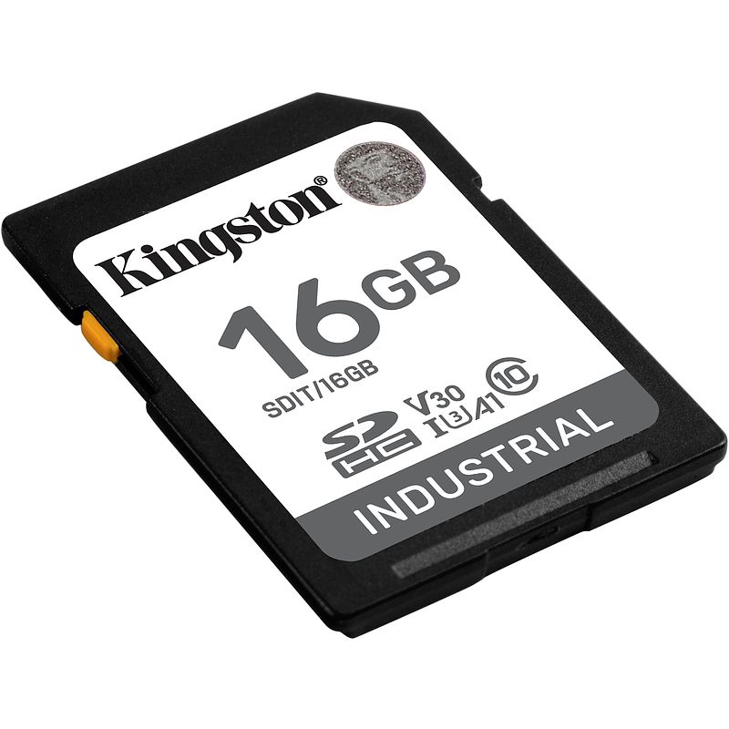 Foto van Kingston 16g sdhc industrial pslc uhs-i u3 v30 a1 sd-kaart 16gb