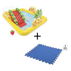 Foto van Intex opblaasbaar kinderzwembad - met glijbaan - fruit - 244 x 191 x 91 cm + + incl. free and easy zwembadtegels foam
