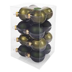 Foto van Decosy glas kerstballen (8cm) box 16 stuks pine green