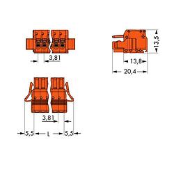 Foto van Wago 2734-205/037-000 female behuizing-kabel 2734 totaal aantal polen: 5 rastermaat: 3.81 mm 50 stuk(s)