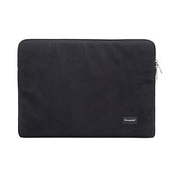 Foto van Bombata universele velvet laptophoes sleeve - 13 inch / 14 inch - zwart