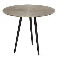 Foto van Clayre & eef bijzettafel ø 49*40 cm goudkleurig aluminium rond side table tafeltje goudkleurig side table tafeltje