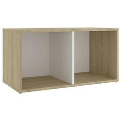 Foto van Vidaxl tv-meubel 72x35x36,5 cm spaanplaat wit en sonoma eikenkleurig