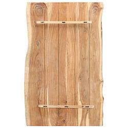 Foto van The living store houten tafelblad - massief acaciahout - 100 x (50-60) cm - natuurlijke rand