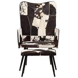 Foto van The living store fauteuil gestoffeerd leren armstoel - 55x43x97cm - zwart