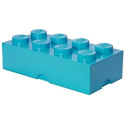 Foto van Lego brick 8 opbergbox - azur blauw