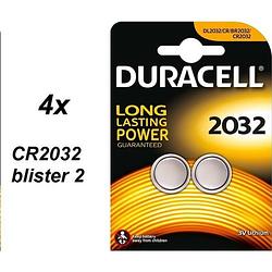 Foto van Duracell cr2032 lithium batterijen 3v - 4 x 2 blister