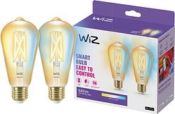 Foto van Wiz smart filament lamp edison 2-pack - warm tot koelwit licht - e27