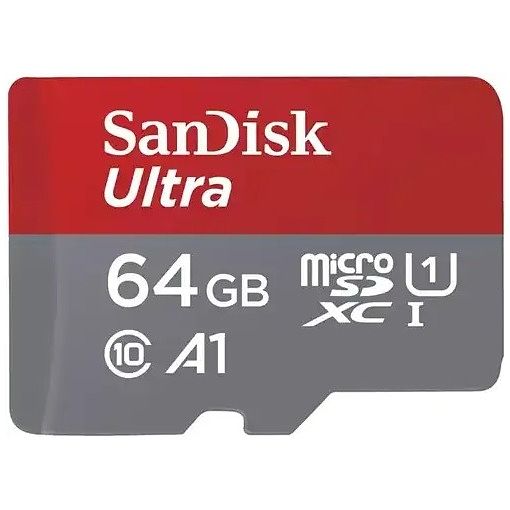Foto van Sandisk microsdxc ultra 64gb class 10 140mb/s +sd-adapter voor chromebooks micro sd-kaart