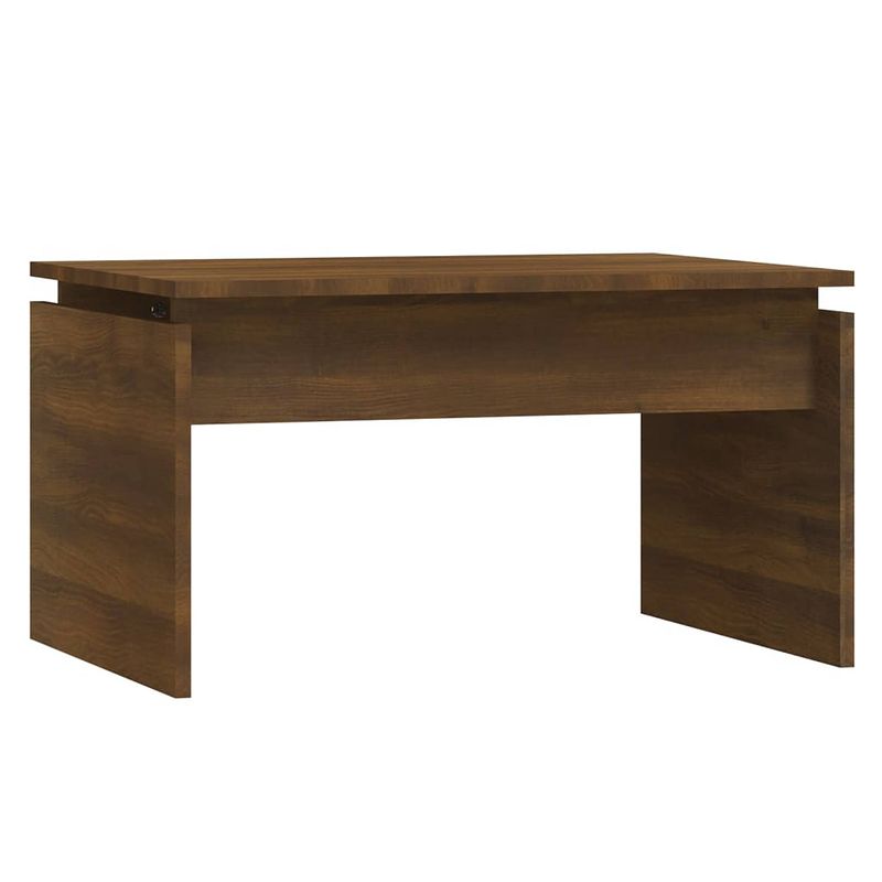 Foto van The living store salontafel bewerkt hout - 68 x 50 x 38 cm - bruineiken