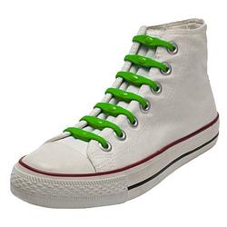 Foto van 14x groene schoenveters elastisch/elastiek siliconen - schoenveters