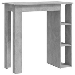 Foto van The living store bartafel - betongrijs - 102 x 50 x 103.5 cm - met opbergvakken