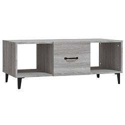 Foto van The living store salontafel - - tafel - 102 x 50 x 40 cm - grijs sonoma eiken