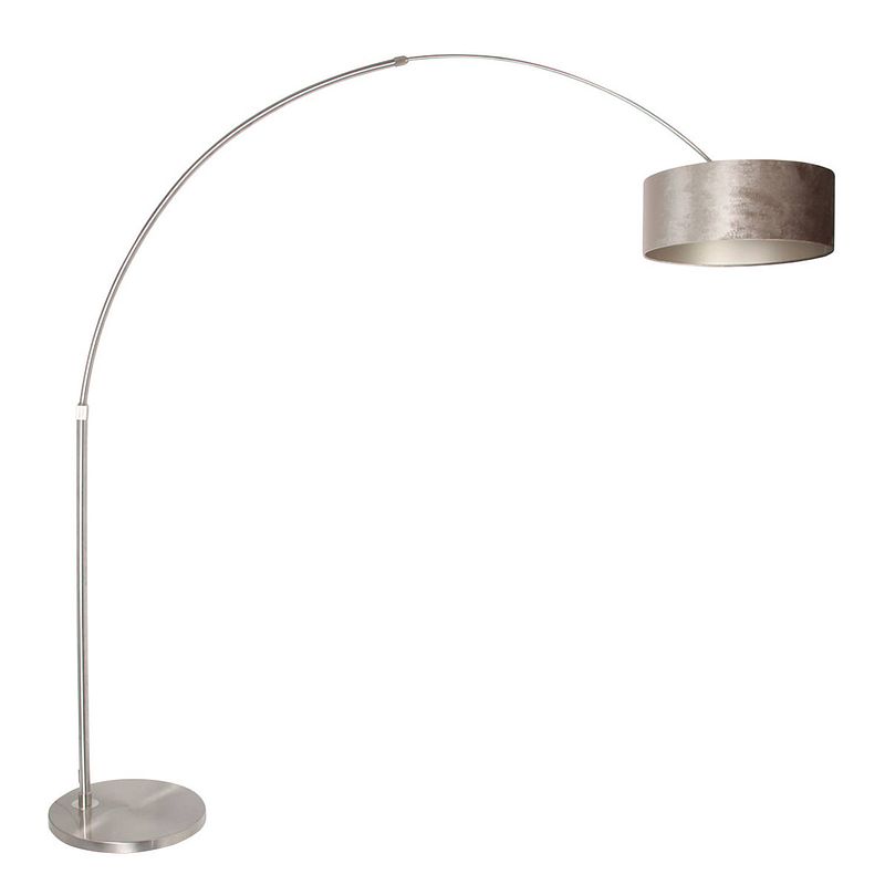 Foto van Steinhauer vloerlamp sparkled light 8125 staal kap zilveren velours