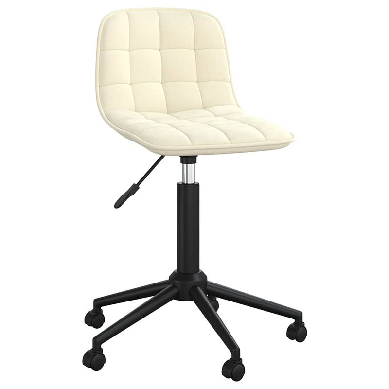 Foto van The living store draaibare eetkamerstoelen - fluweel - crème - 42.5 x 45 x (69-80.5) cm - 360 graden draaibaar -