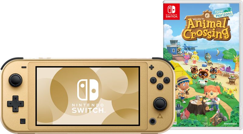 Foto van Nintendo switch lite zelda edition + animal crossing: new horizons