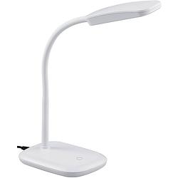 Foto van Led bureaulamp - trion bolina - 3w - warm wit 3000k - dimbaar - rechthoek - glans wit - kunststof