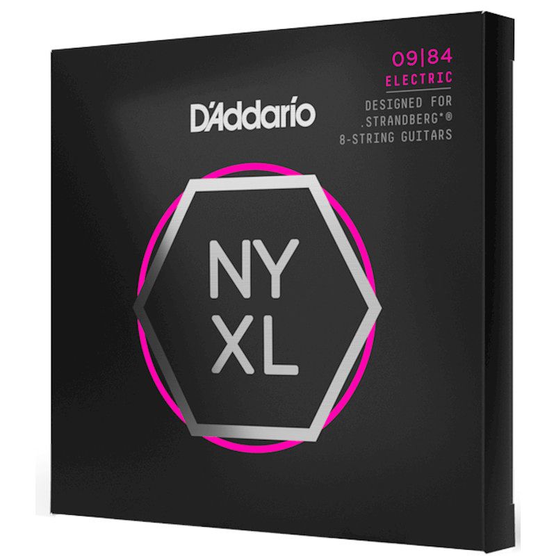 Foto van D'saddario nyxl0984sb 09-84 super light nickel wound snaren voor 8-snarige strandberg gitaar