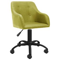 Foto van The living store draaibare eetstoelen - groen - stof - 53x51.5x(81-93)cm - 5 zwenkwielen