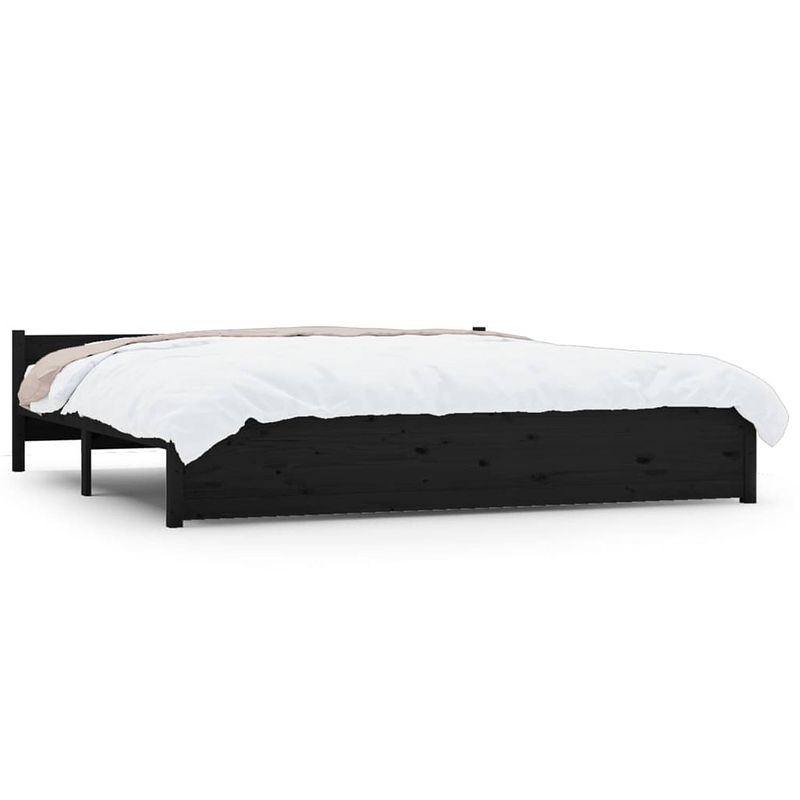 Foto van The living store bedframe - houten - 180 x 200 cm - zwart