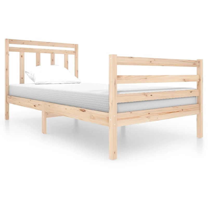 Foto van The living store bedframe grenenhout - 100 x 200 cm - eenvoudig en tijdloos ontwerp