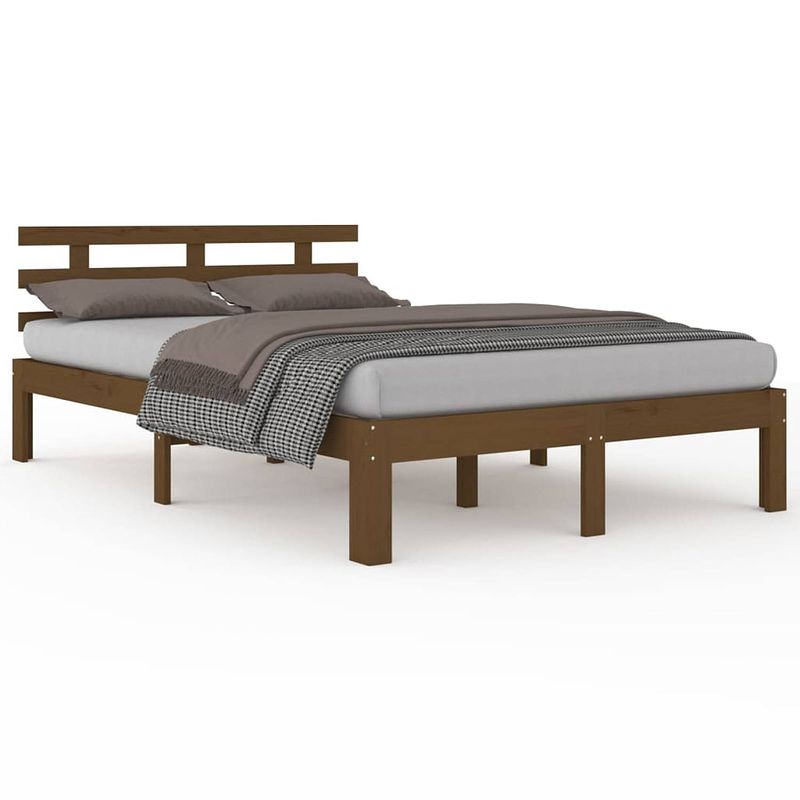 Foto van Vidaxl bedframe massief hout honingbruin 140x200 cm