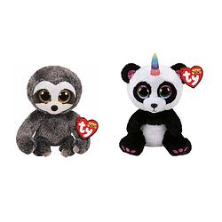 Foto van Ty - knuffel - beanie boo's - dangler sloth & paris panda