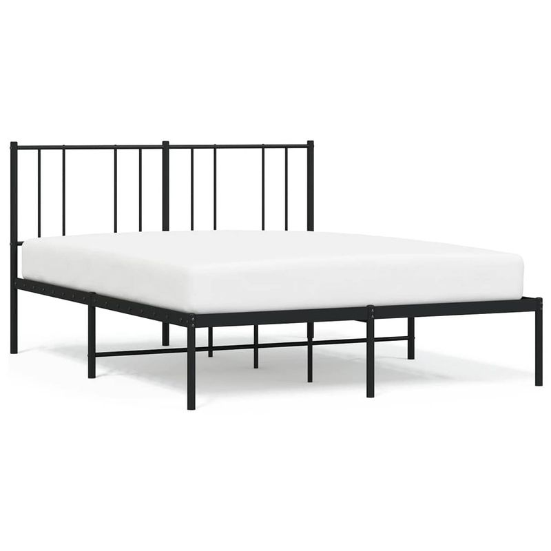 Foto van The living store klassieke bedframe - zwart - 207 x 125 x 90 cm - robuuste metalen constructie