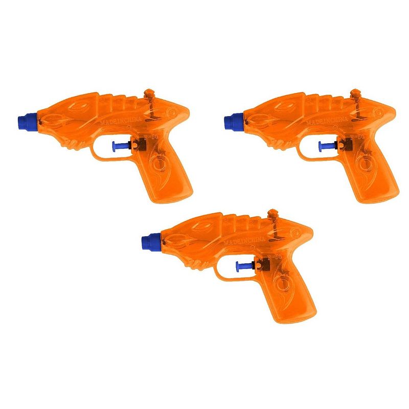 Foto van 3x waterpistool/waterpistolen oranje 16,5 cm - waterpistolen