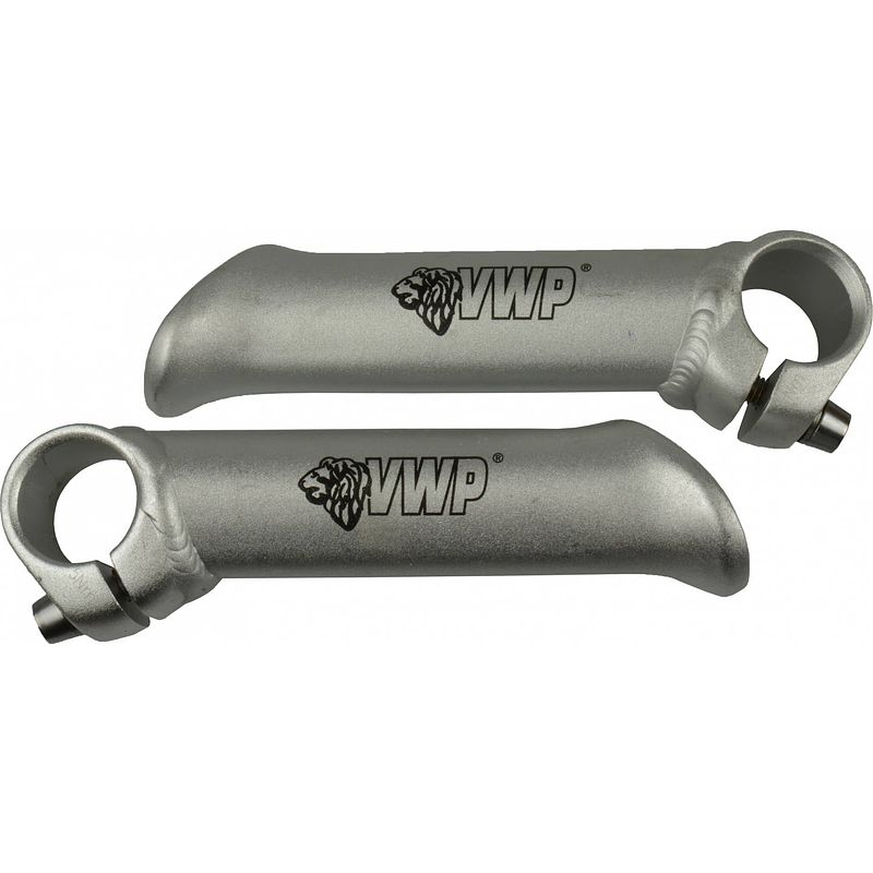 Foto van Vwp bar ends 10 cm aluminium zilver 2 stuks